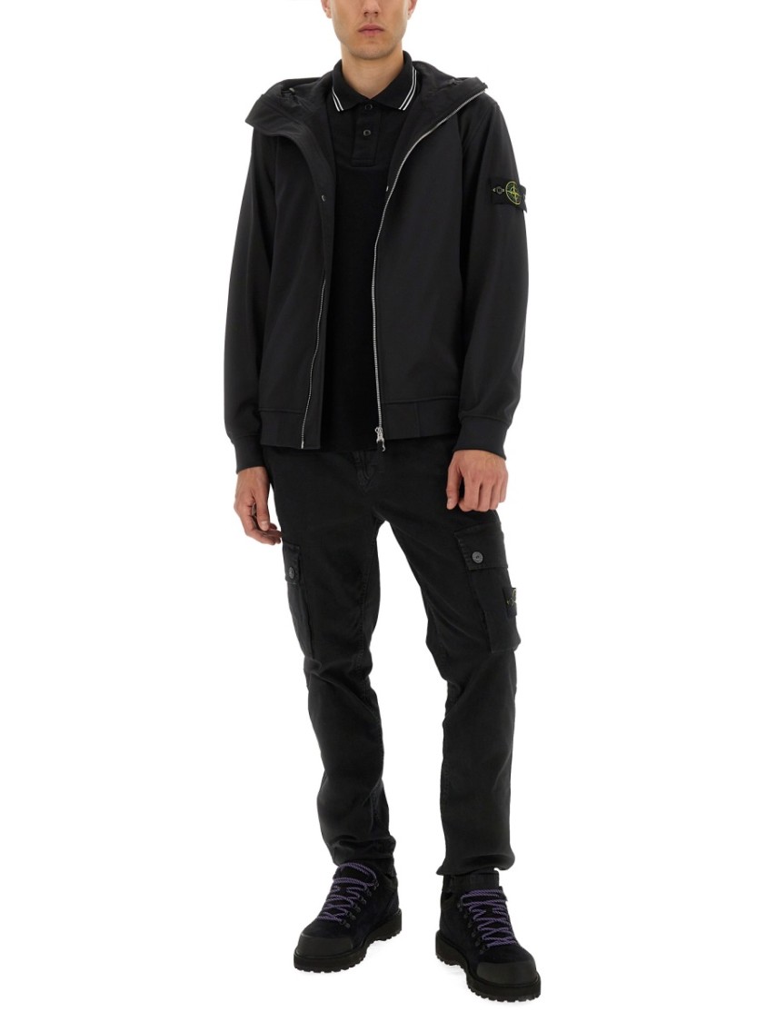 Stone Island Soft Shell Jacket In Black