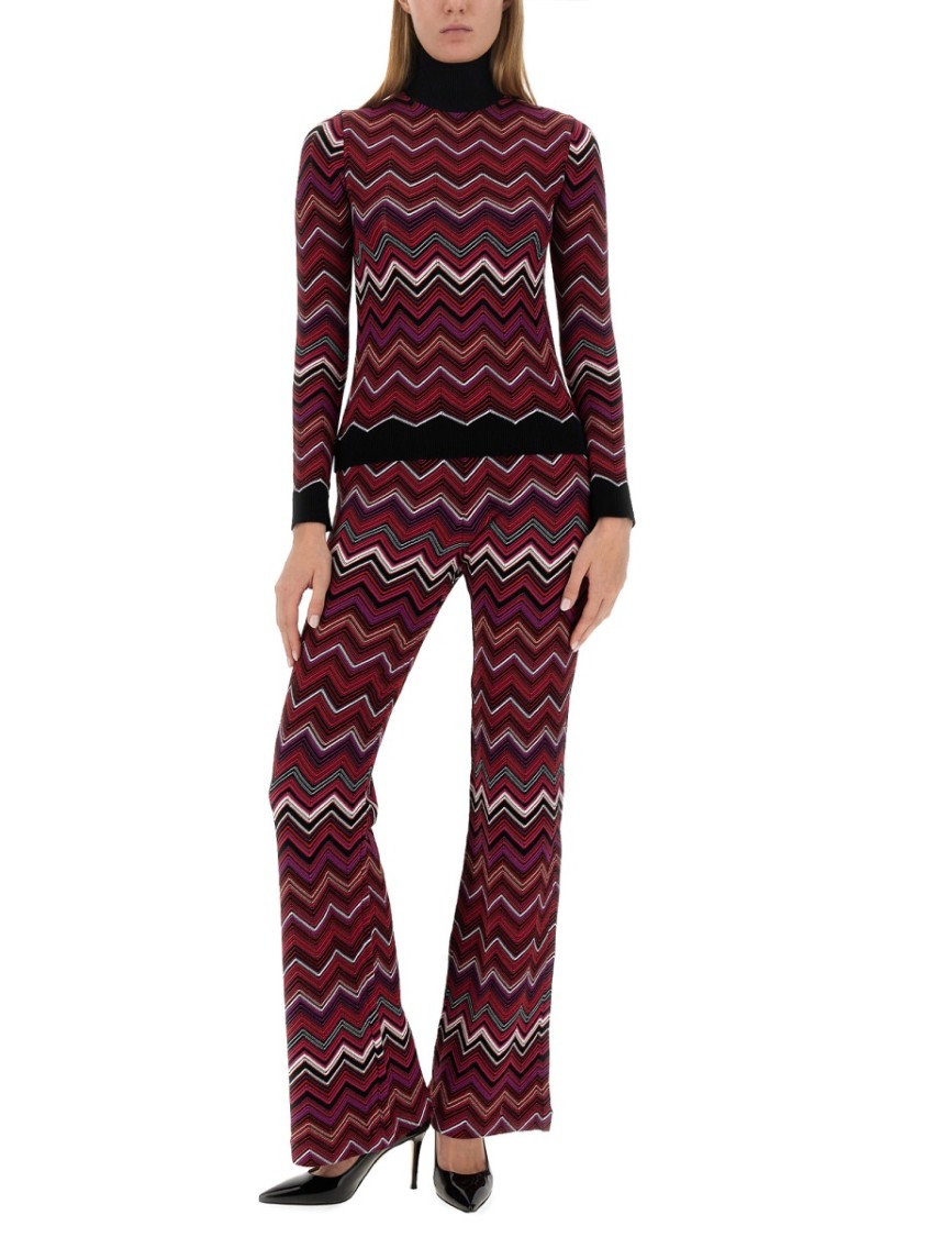 Shop Missoni Flare Fit Pants In Multicolor