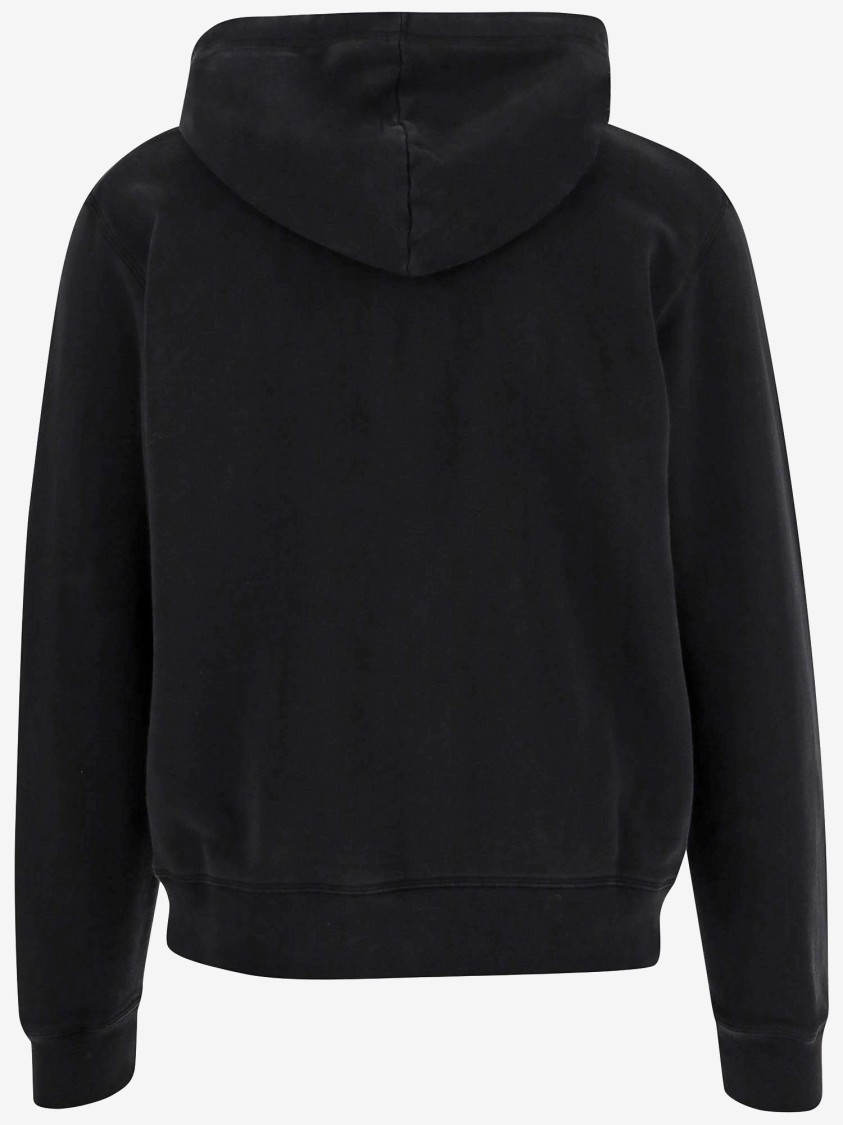 Dsquared2 Black Sweatshirt With Hood And Zip And Logo Detail On The Front In Cotton Man In Black