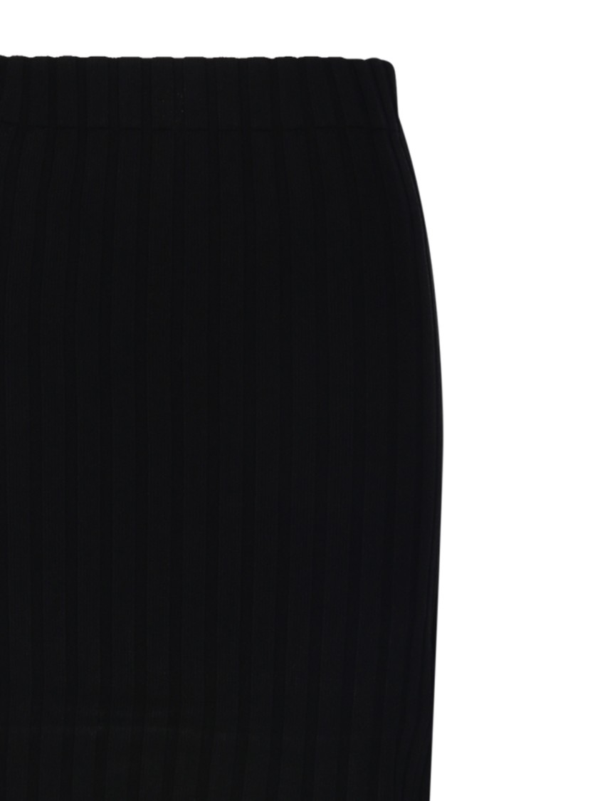 By Malene Birger Ribbed Texture Elastic Waistband Skirt In Black