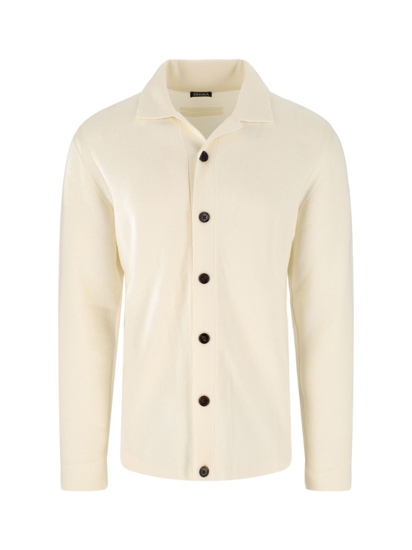 Shop Zegna Knit Shirt - Cream In Neutrals