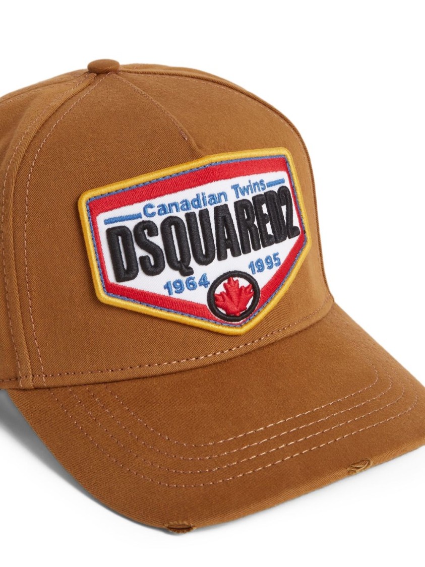 Dsquared2 Brown Cap With Embroidered Logo Patch In Brown