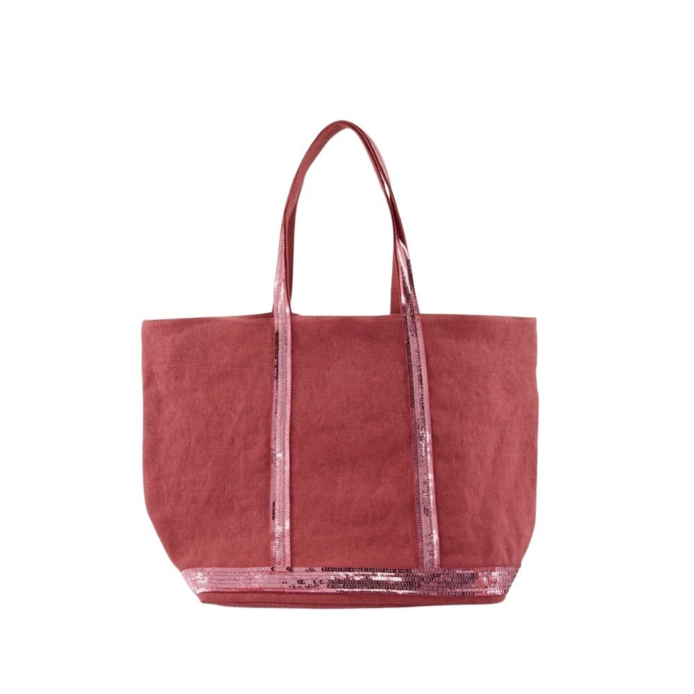 Shop Vanessa Bruno Shopping Bag L - Linen - Pink