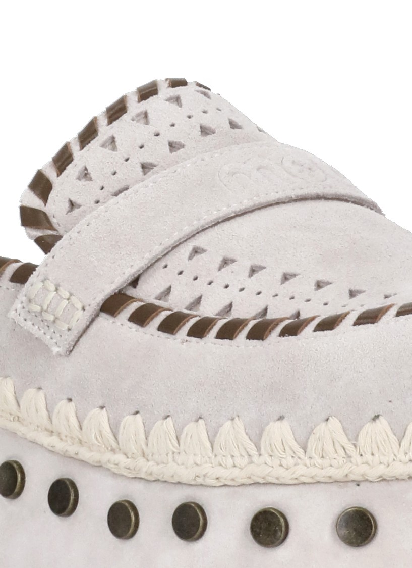 MOU MOU IVORY SUEDE LEATHER SABOT 