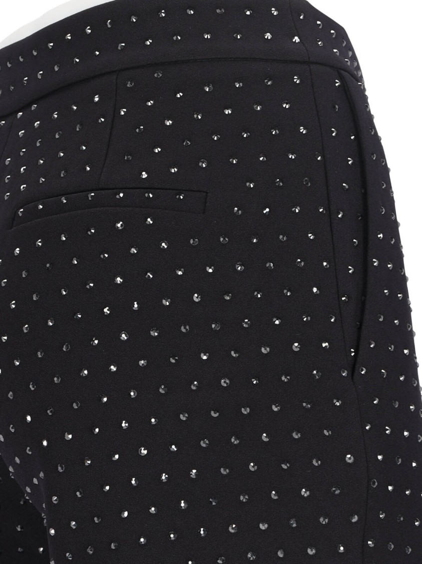 The Andamane Rhinestone Trousers In Black Fabric In Black