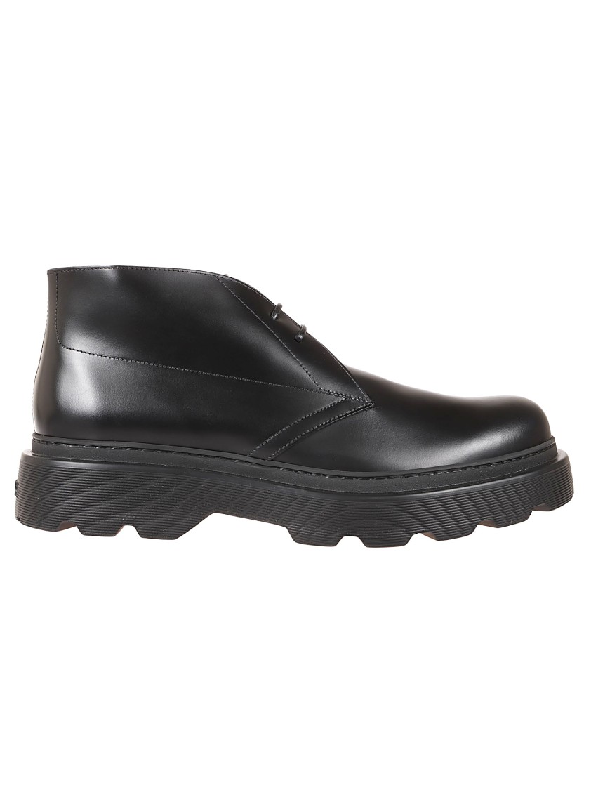 Tod's Leather Shoes With Sole And Lace-up Closure In Black