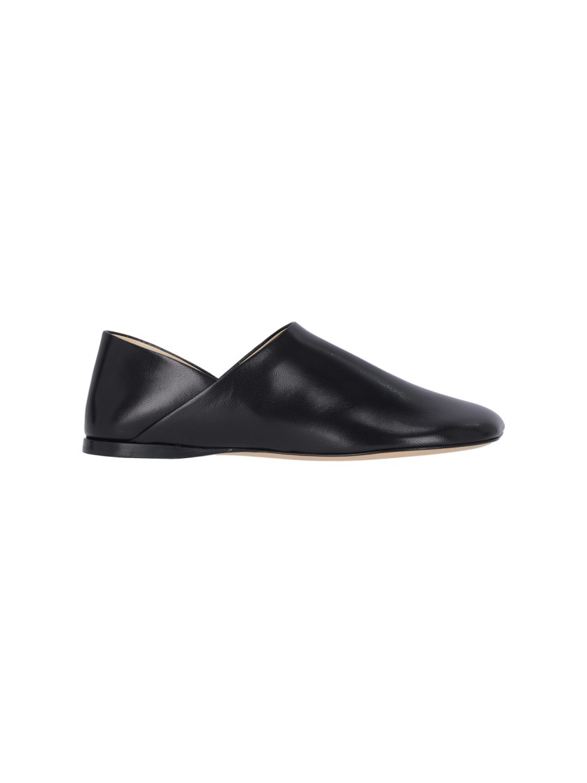 Loewe Pointed Toe Black Sandals In Goat Leather In Black