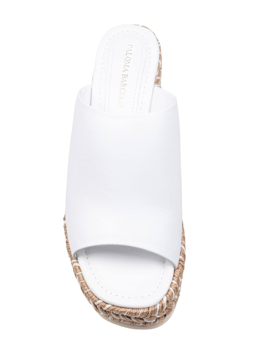 Paloma Barceló Paloma Alide Sandal In Leather With Rope Wedge In White