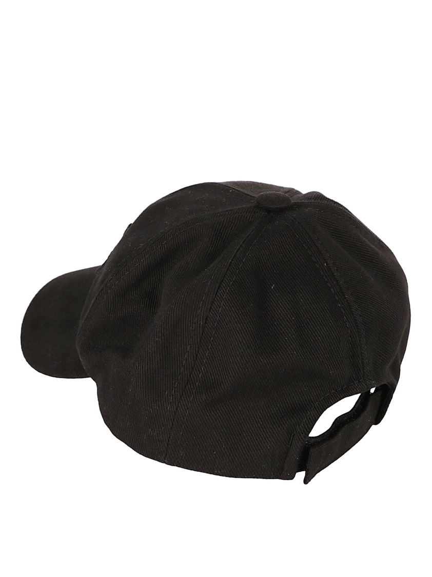 Isabel Marant Structured Black Cap With Embossed Lettering In Black