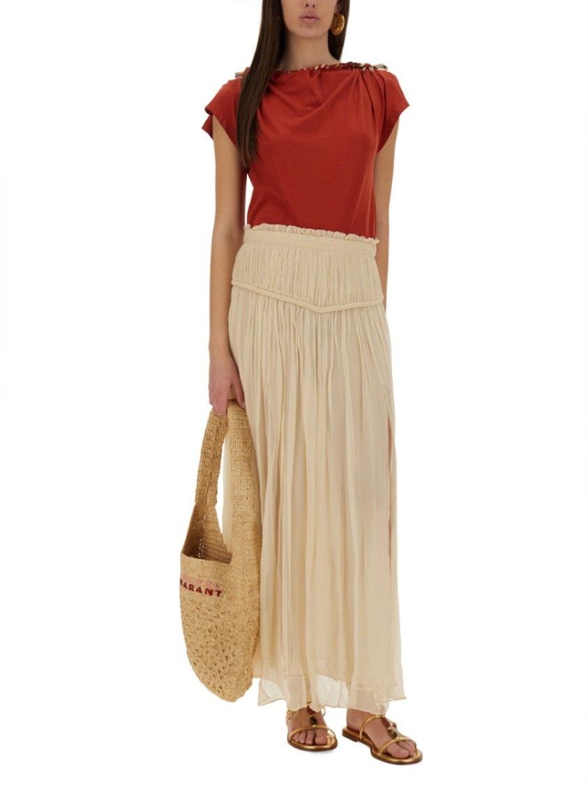 Isabel Marant Asymmetric Hem Bow Detail T-shirt In Red