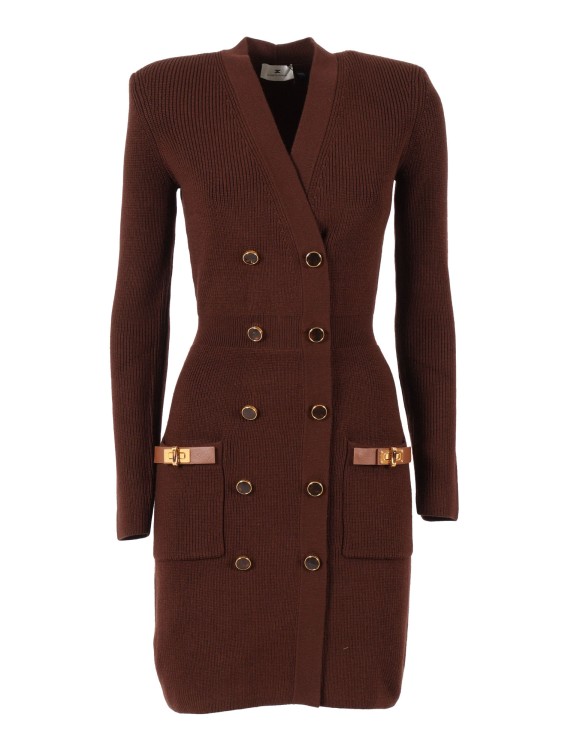 Elisabetta Franchi Knitted Dress With Double-Breasted Front