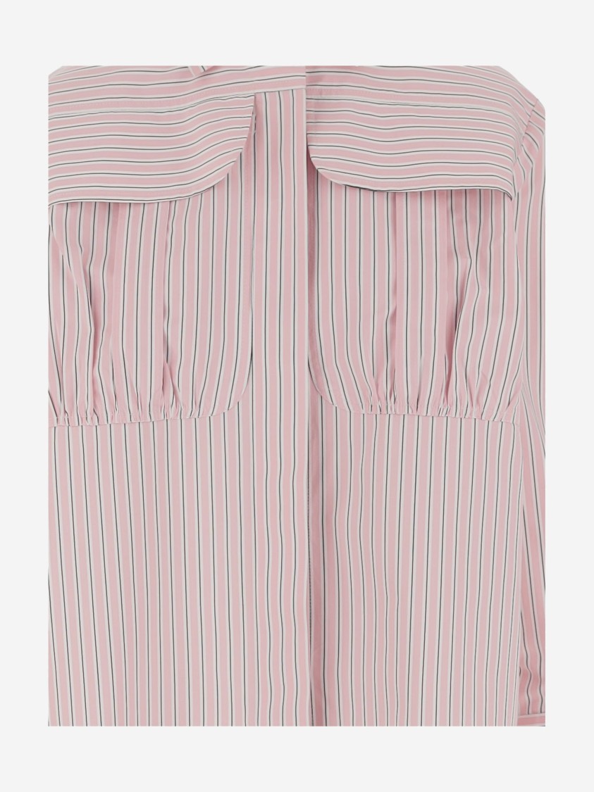 Patou Cotton Shirt With Striped Pattern In Pink