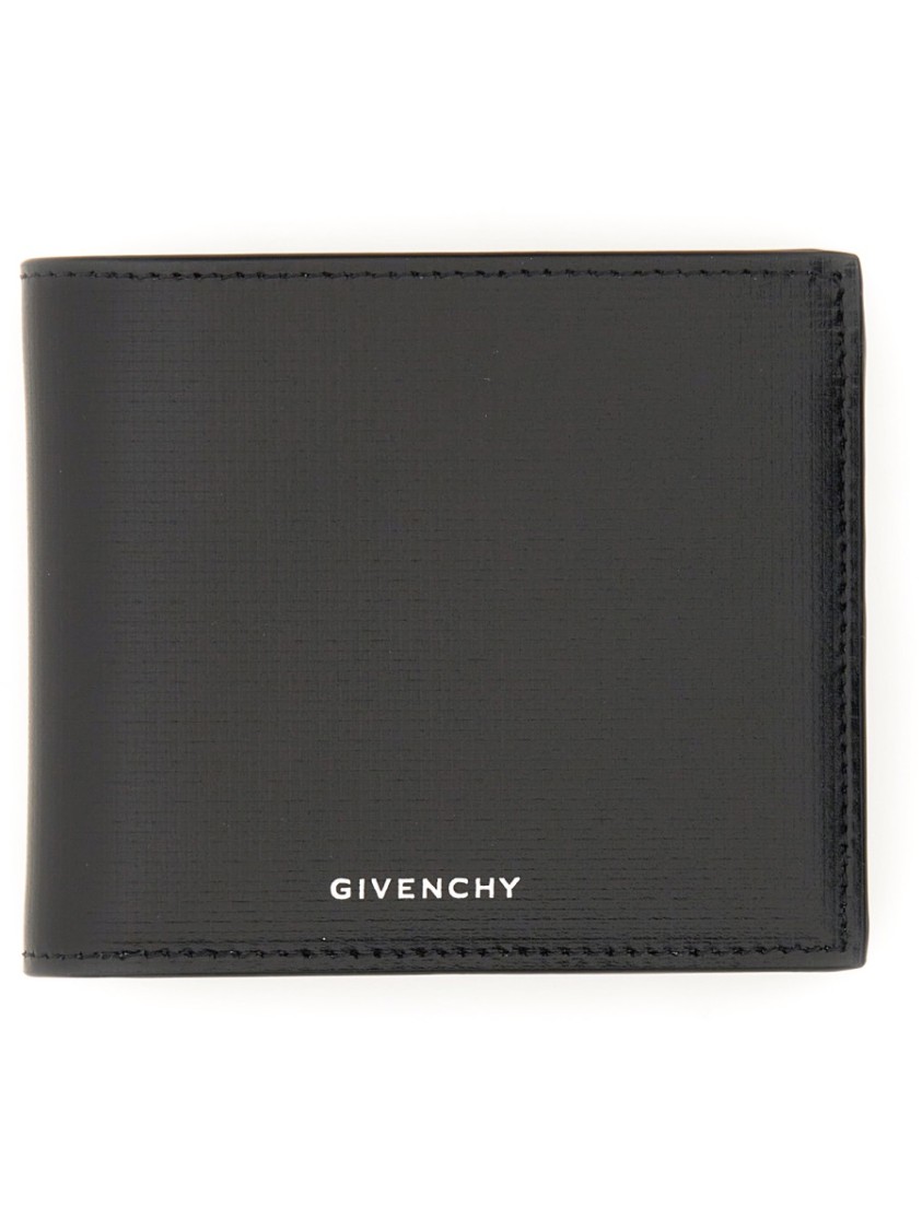Givenchy Compact Black Calf Leather Wallet With Subtle Branding In Black