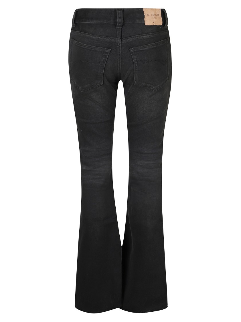Balenciaga High-waisted Flared Black Trousers In Black