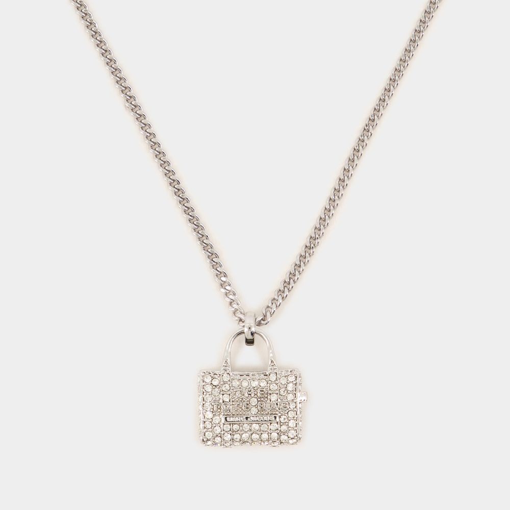 Marc Jacobs The Pave Tote Necklace - Metal - Silver In Gold
