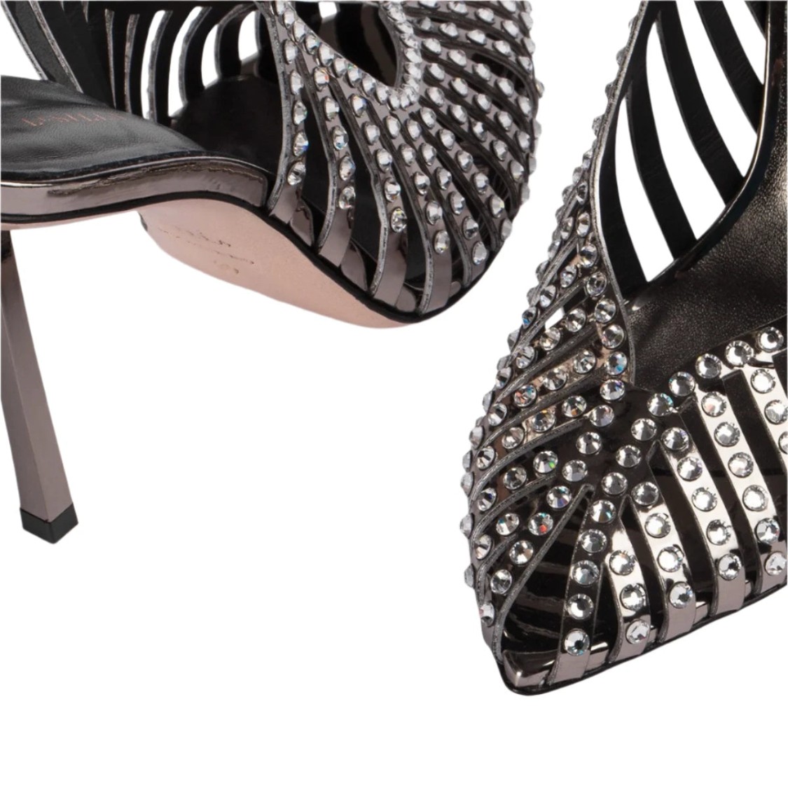 Le Silla Cage Pumps Silver