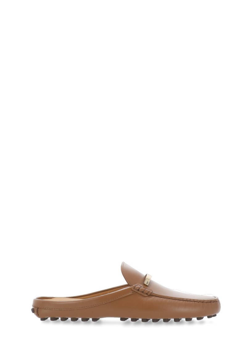 TOD'S TOD'S BROWN LEATHER SABOT 