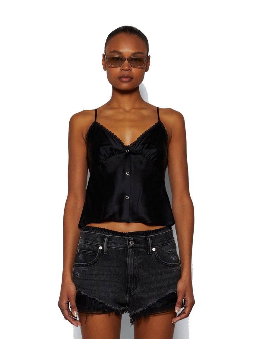 Alexander Wang Silk Charmeuse Camisole In Black