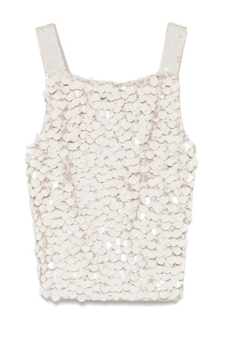 P.a.r.o.s.h Paillette-embellished Top In Neutral
