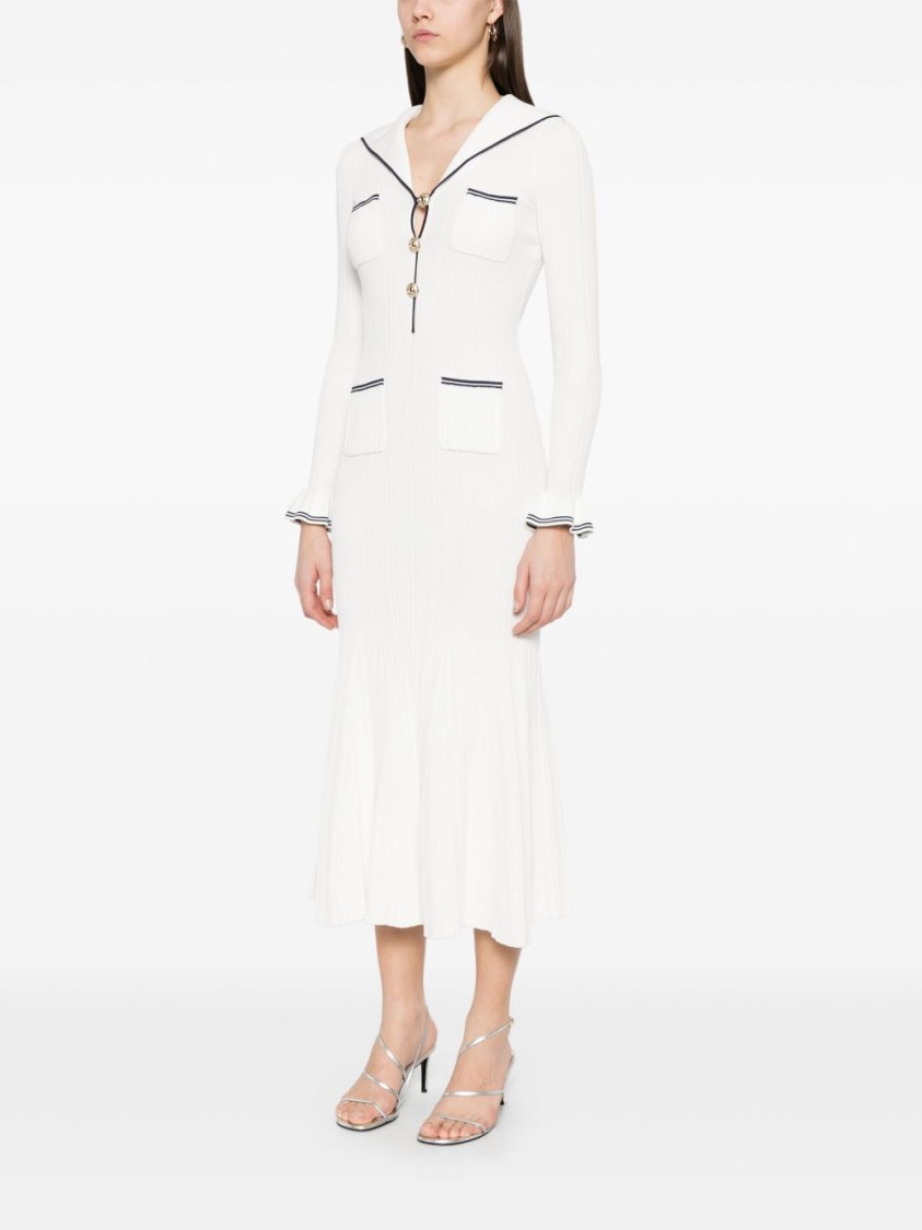 SELF-PORTRAIT SELF-PORTRAIT MAXI DRESS WITH SAILOR COLLAR AND RUFFLED CUFFS 