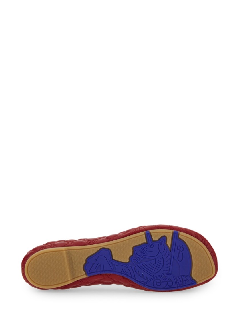 Burberry Sadler Quilted Lambskin Ballerina Flats In Red