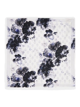 スカーフ Alexander Mcqueen Chiaroscuro Biker Scarf - Twill - Grey Alexander Mcqueen Chiaroscuro Biker Scarf - Twill - Grey