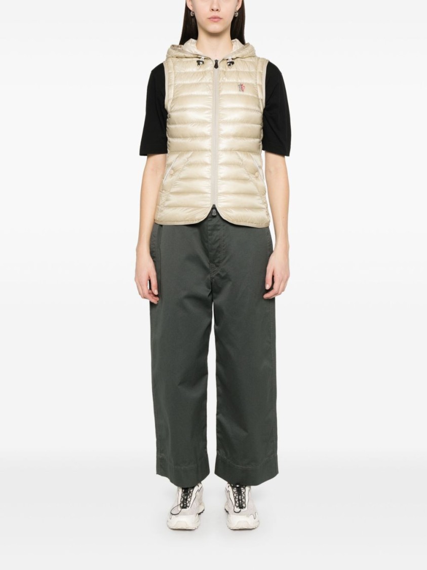 Moncler Grenoble Beige Parka With Fitted Silhouette And Hood In Neutral