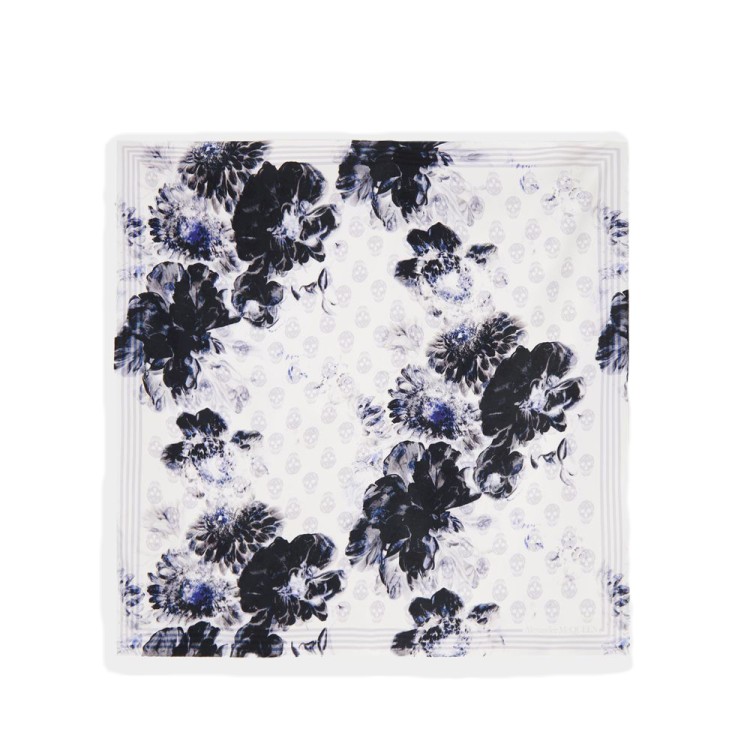スカーフ Chiaroscuro Biker Scarf - Alexander McQueen - Twill - Grey Alexander Mcqueen Chiaroscuro Biker Scarf - Twill - Grey