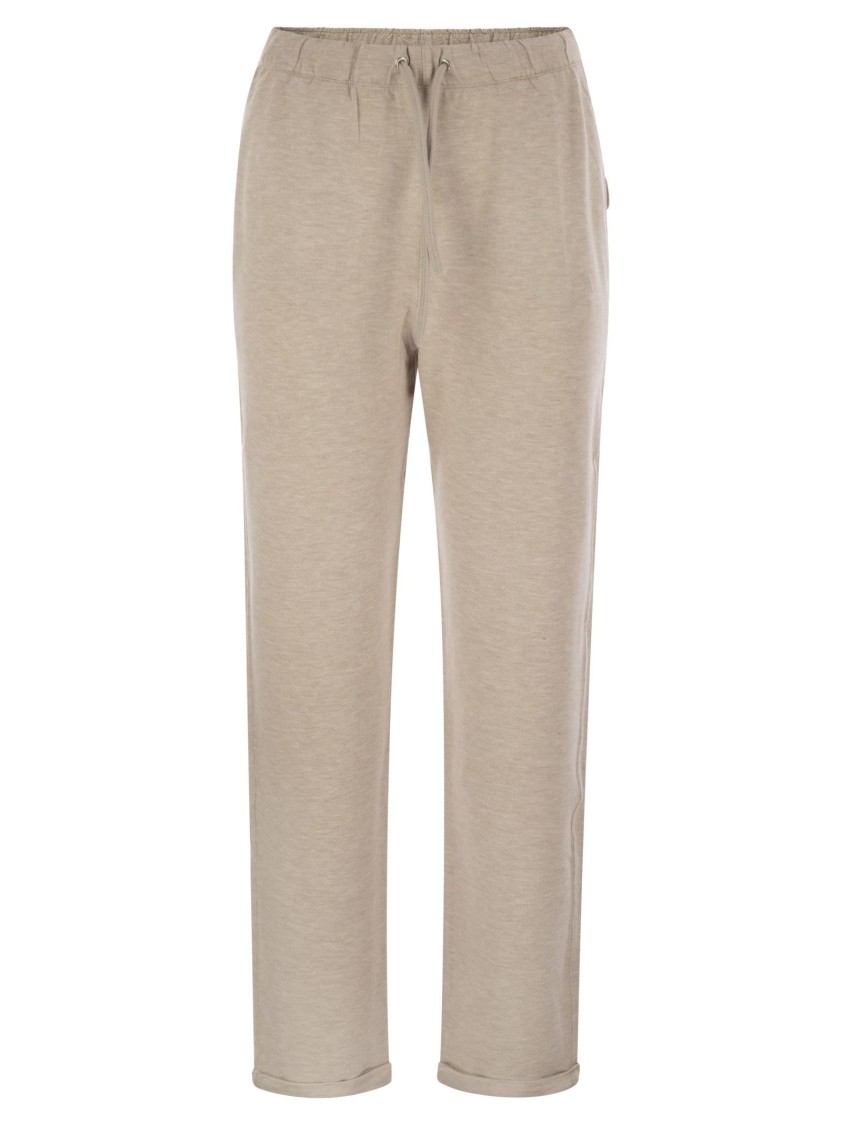 Majestic Trousers With Drawstring Waist In Neutral