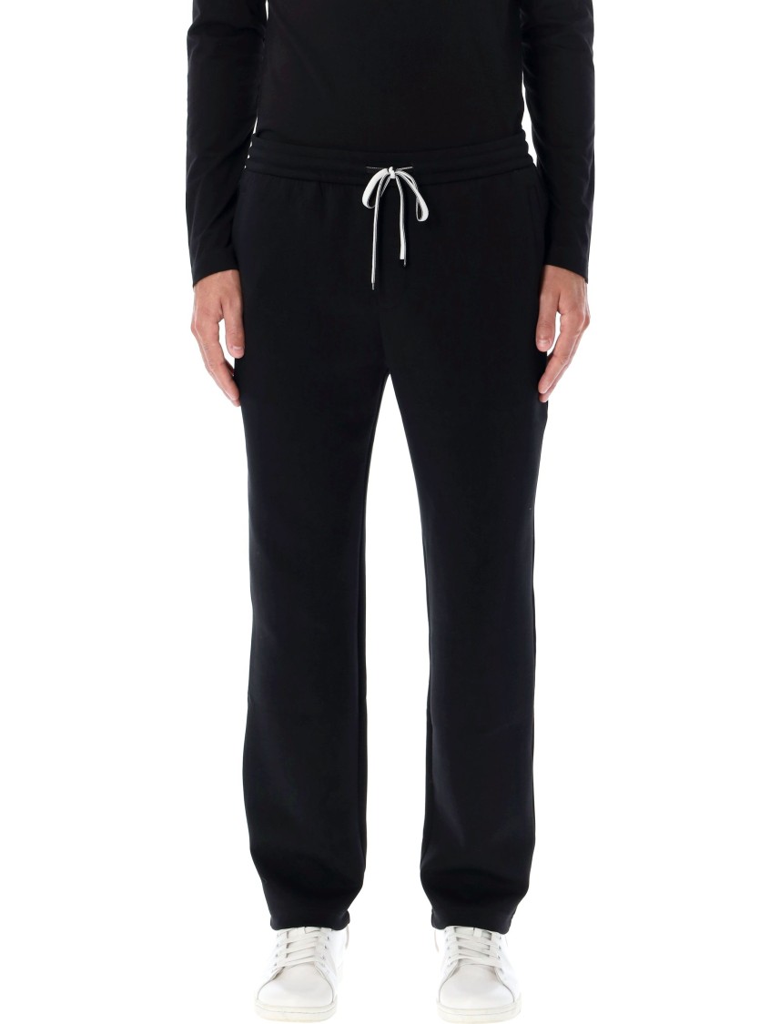 Emporio Armani Relaxed Fit Black Jogging Pants With Adjustable Waistband In Black
