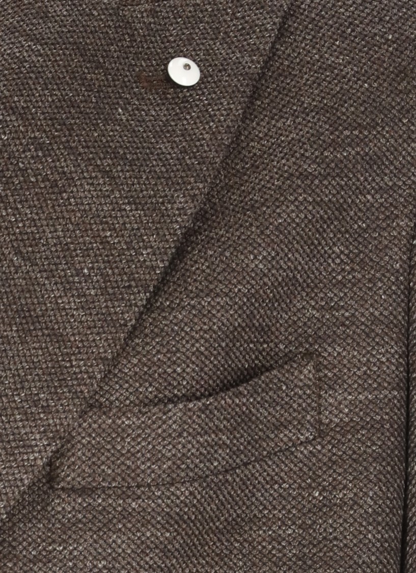LUBIAM LUBIAM IVORY LINEN DOUBLE BREASTED JACKET