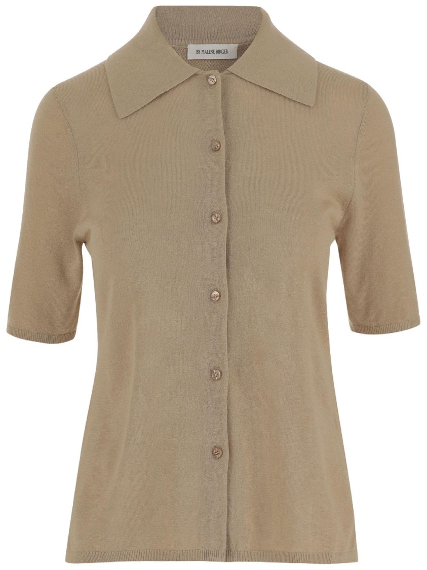 By Malene Birger Wool Blend Dicot Shirt In Brown