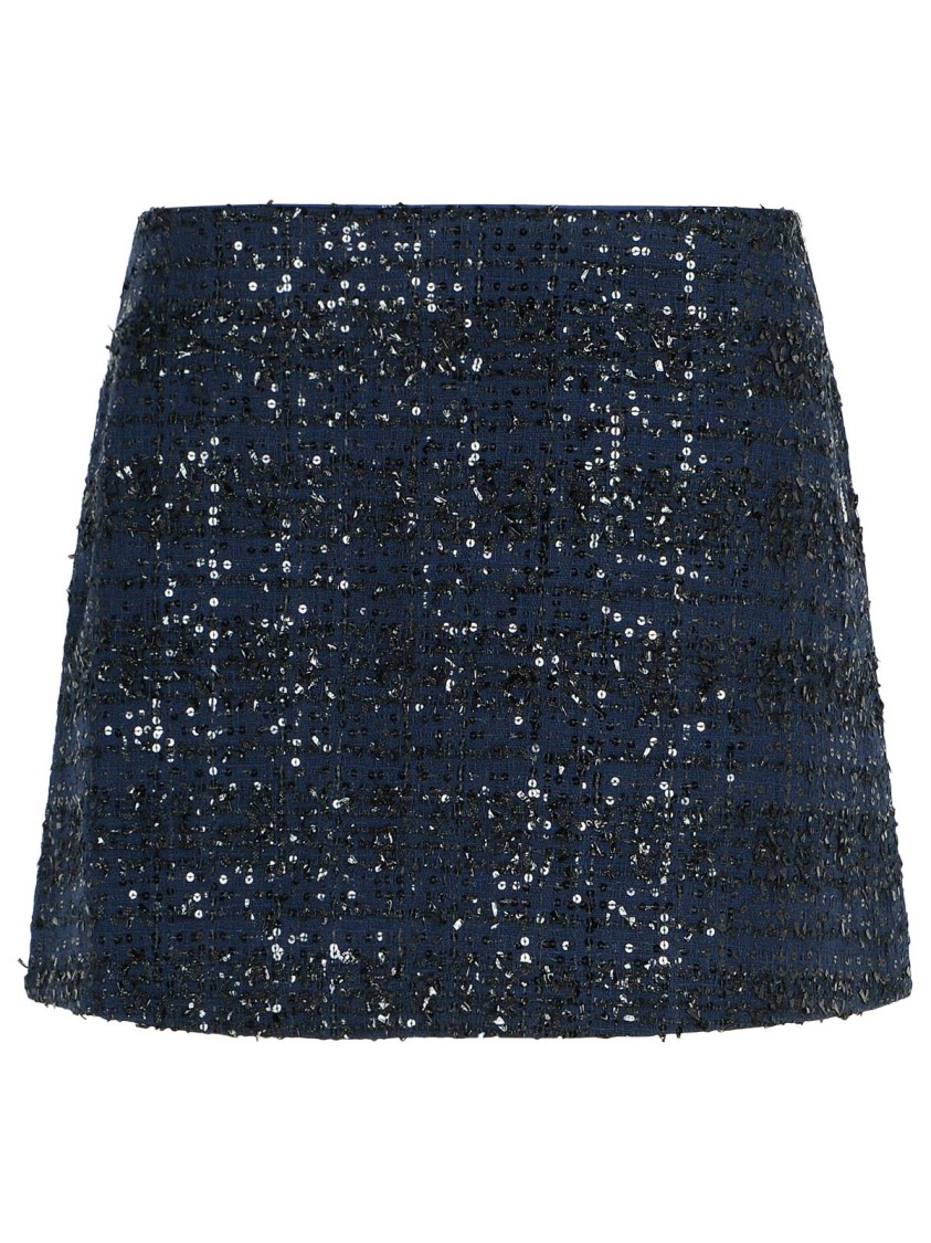 Rotate Birger Christensen Rotate Dark Blue Polyester Miniskirt In Gray