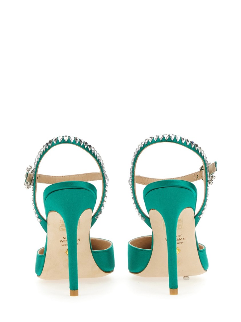 Stuart Weitzman Gemcut 100mm Ankle-strap Pumps In Green