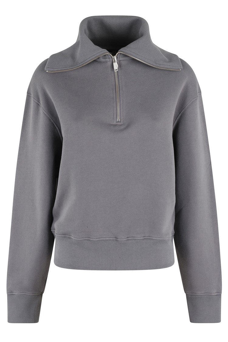 Shop Autry Boxy Grey Cotton Sweatshirt