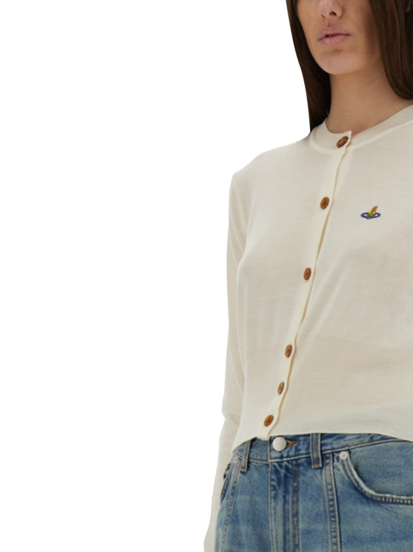 Shop Vivienne Westwood "bea" Cardigan In Neutrals