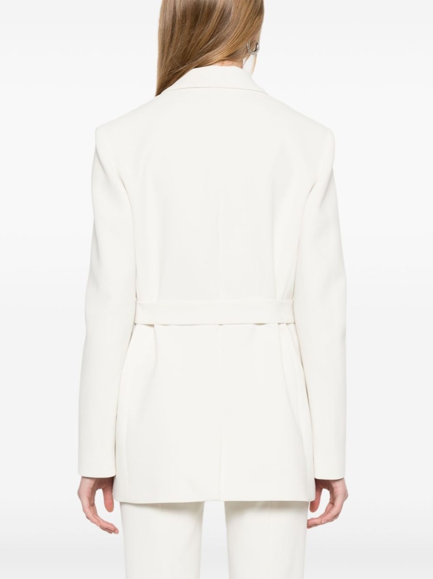 Blugirl Tailored White Blazer With Belted Waist