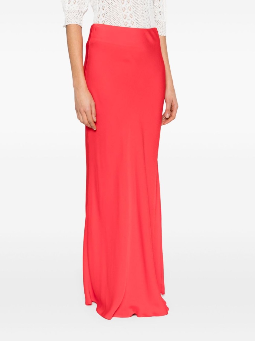 Shop Twinset Twin-set Maxi Skirt In Vivid Red Viscose