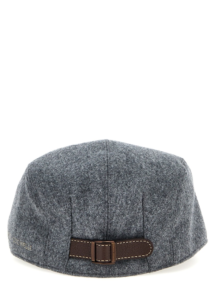 Brunello Cucinelli Logo Embroidery Hat In Gray