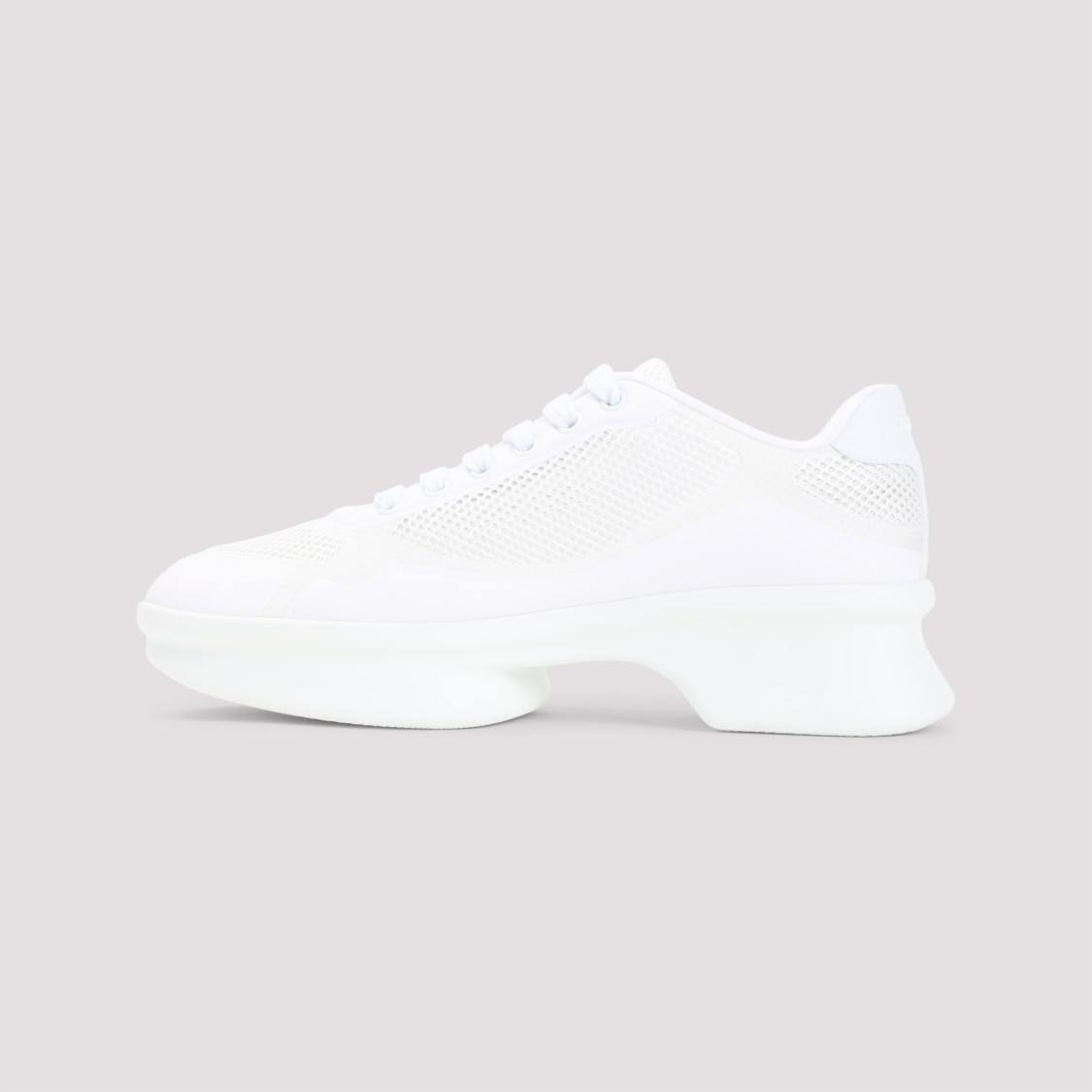Prada Chunky Sole Sneakers With Breathable Mesh Upper In Animal Print