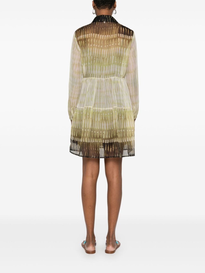 Liu •jo Liu Jo Tiered Mini Dress With Button-down Front