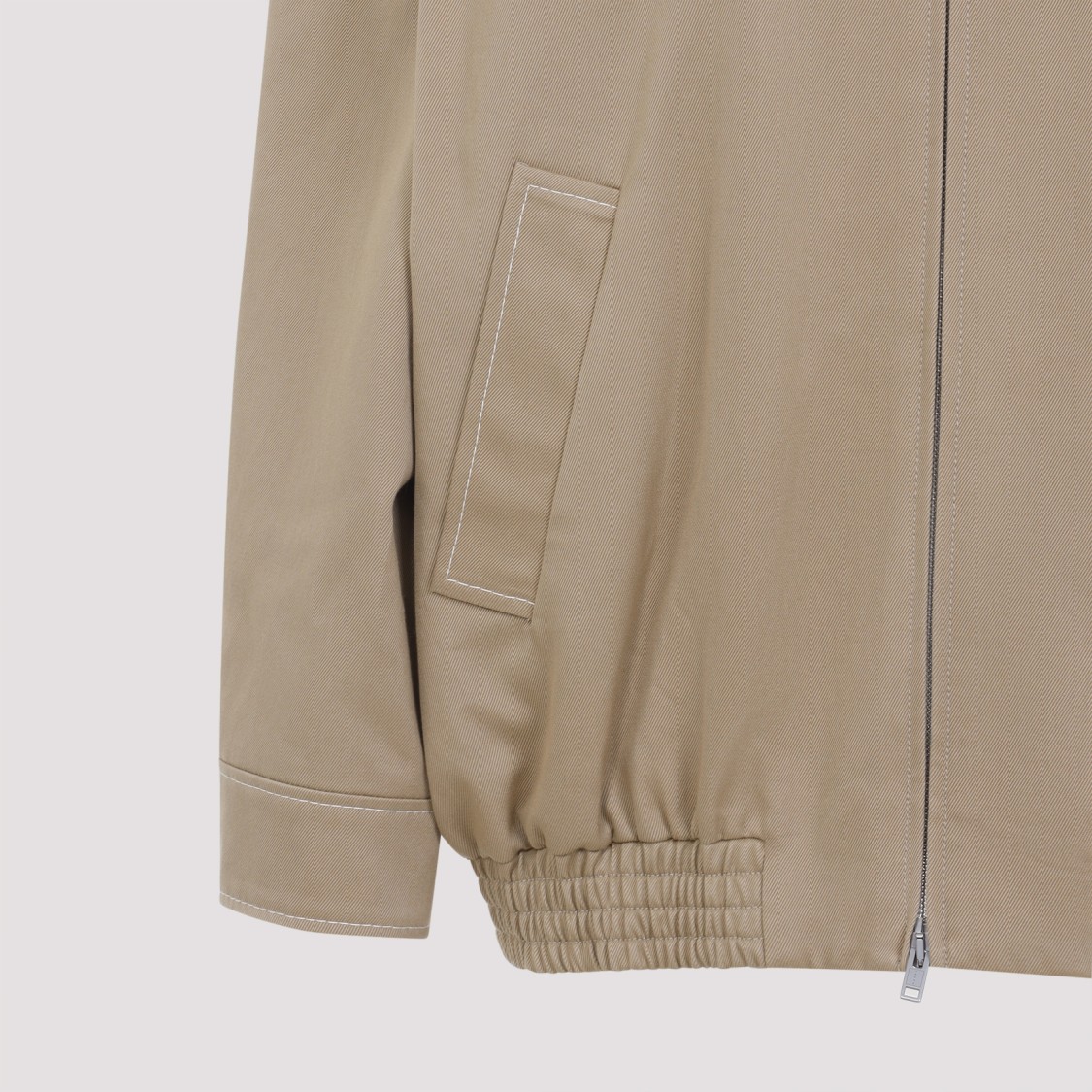 Marni Hooded Jacket With Embroidered Detail And Elasticated Hem In Brown