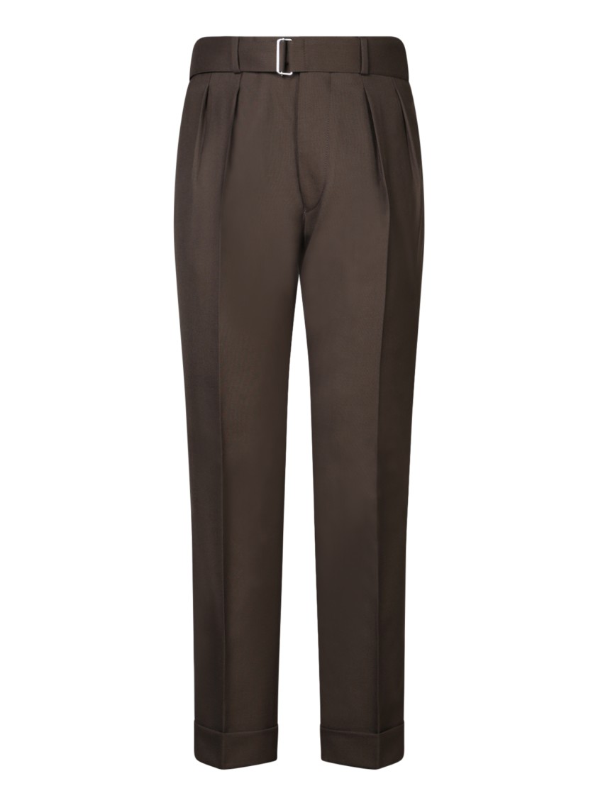 Shop Officine Generale Tailored Brown Trousers