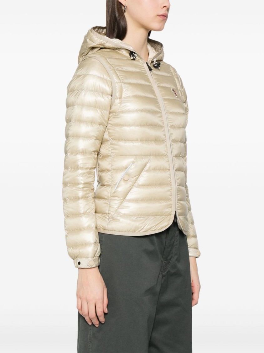 Moncler Grenoble Beige Parka With Fitted Silhouette And Hood In Neutral