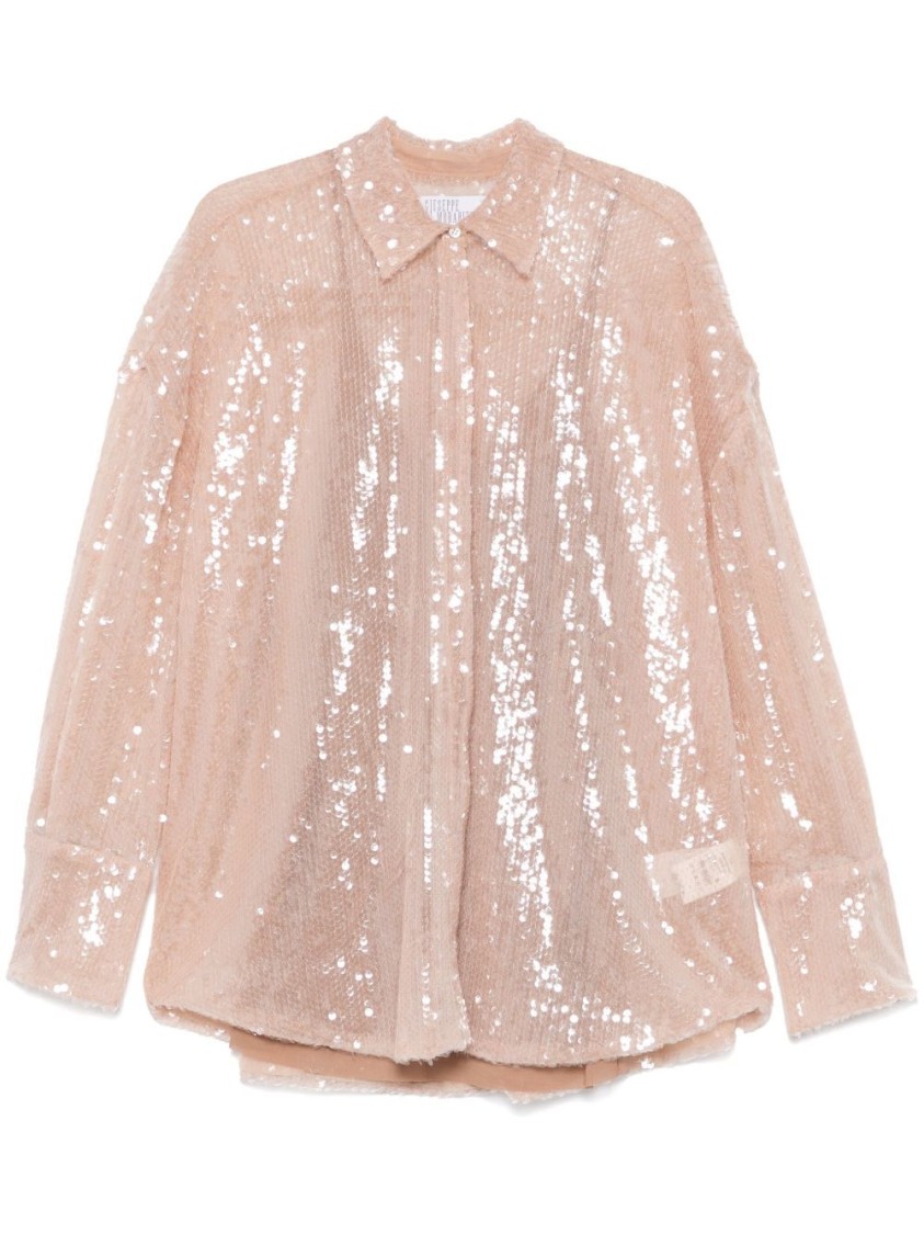 Giuseppe Di Morabito Sequin-embellished Shirt In Pink