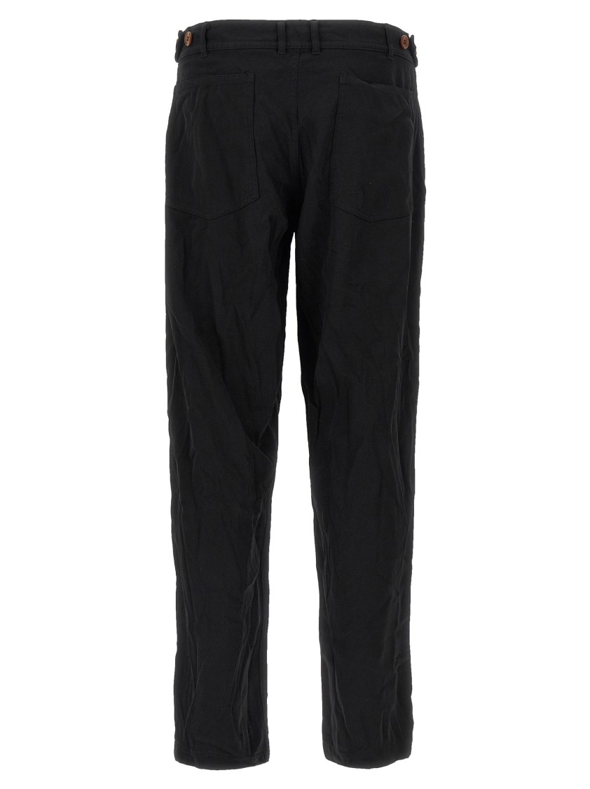 Comme Des Garçons Front Pleated Trousers With Back And Side Pockets In Black