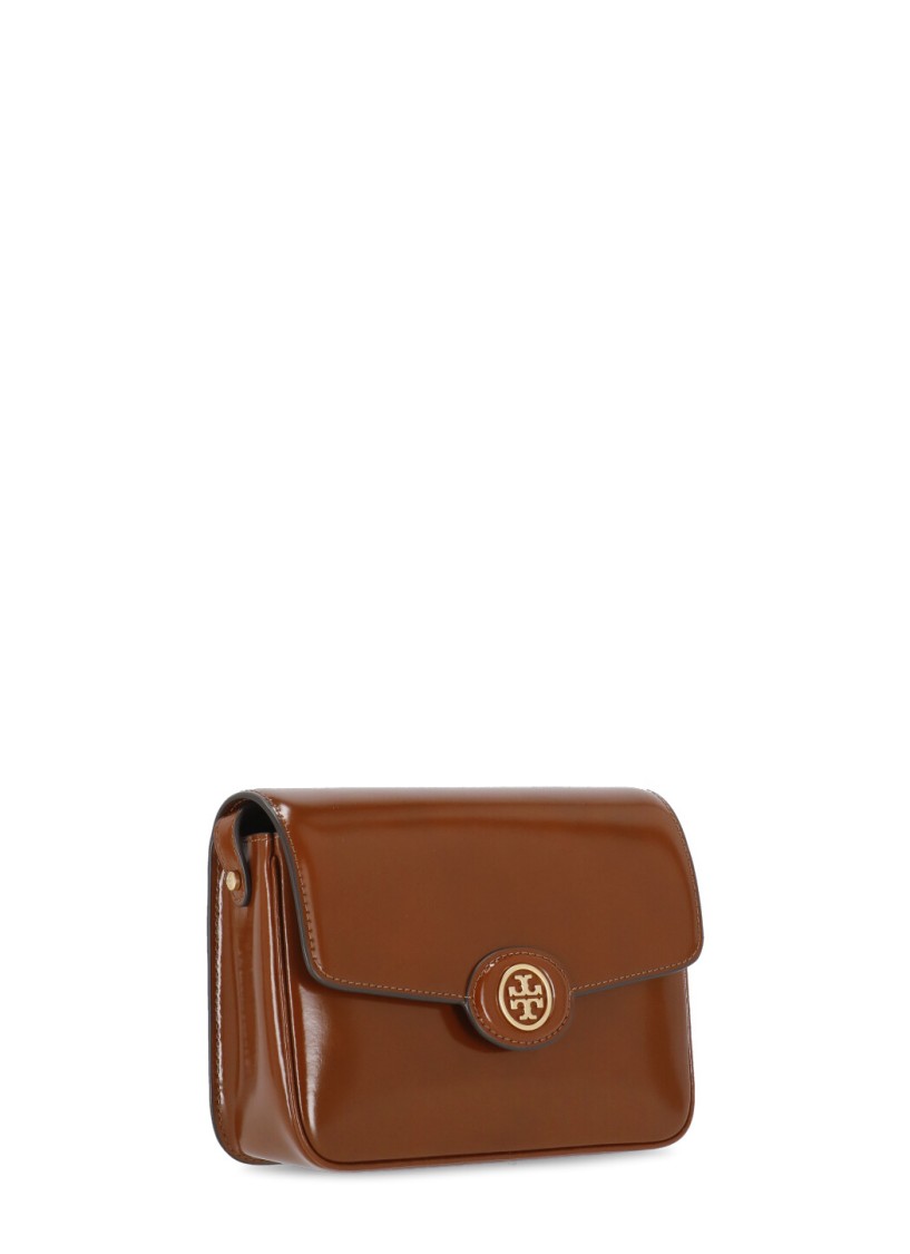 Tory Burch Shoulder Bag With Adjustable Strap And Smooth Finish In Brown