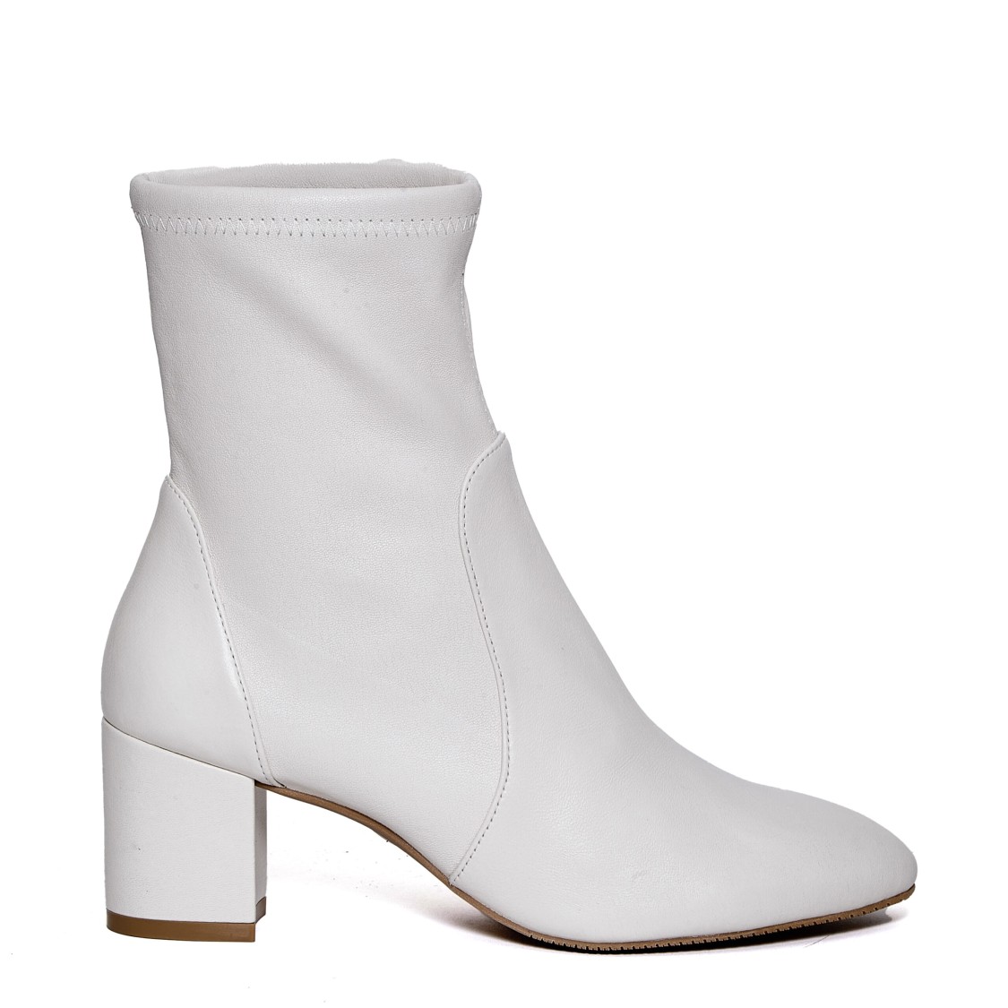 Shop Stuart Weitzman White Suede Ankle Boot 60mm Heel
