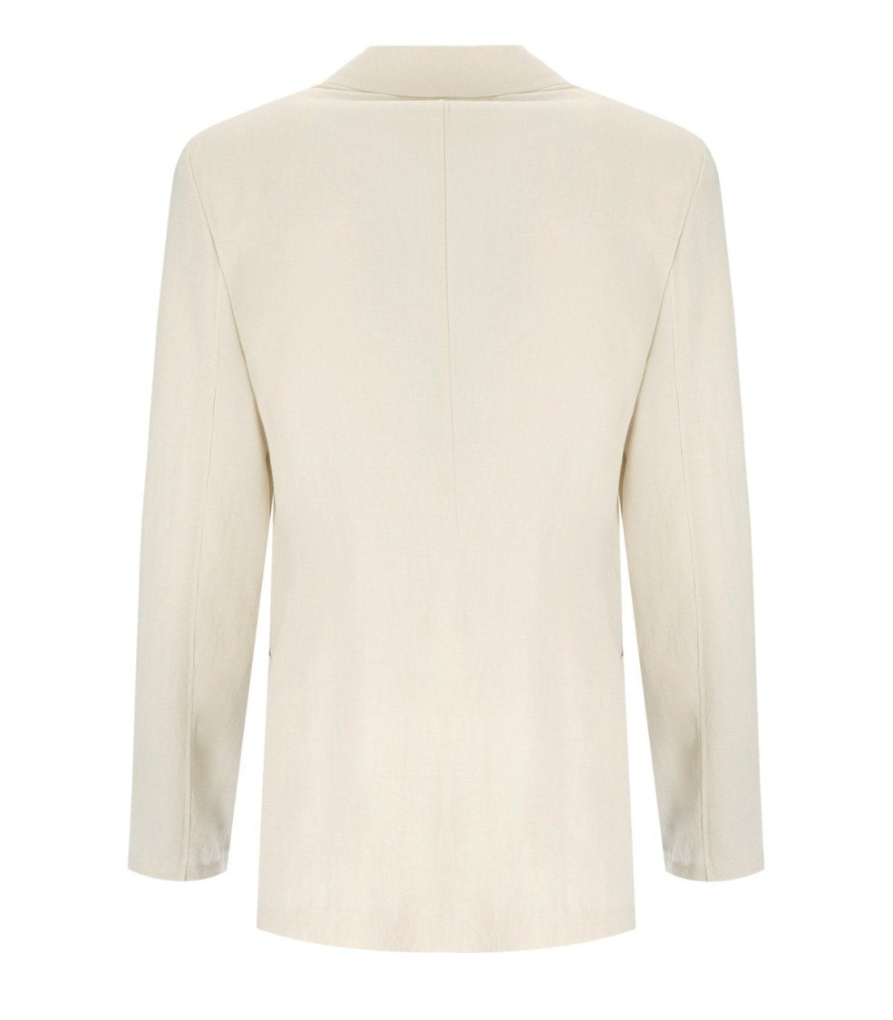 Harris Wharf London Ivory Double-breasted Blazer