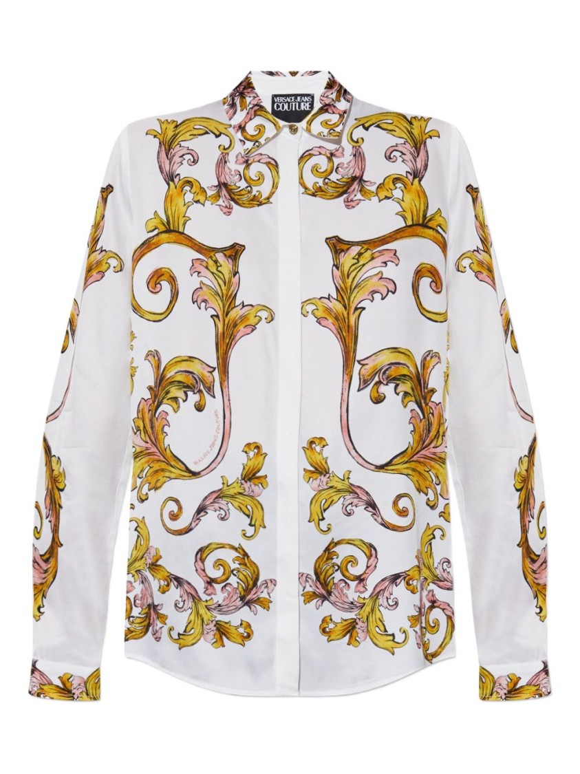 Shop Versace Jeans Couture Long-sleeved Shirt With Concealed Button Fastening